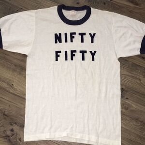 Retro Nifty Fifty 70’s thin Birthday shirt L slim